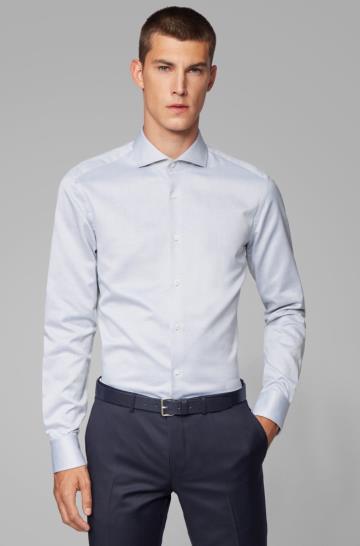 Koszula BOSS Slim Fit Ciemny Niebieskie Męskie (Pl99681)